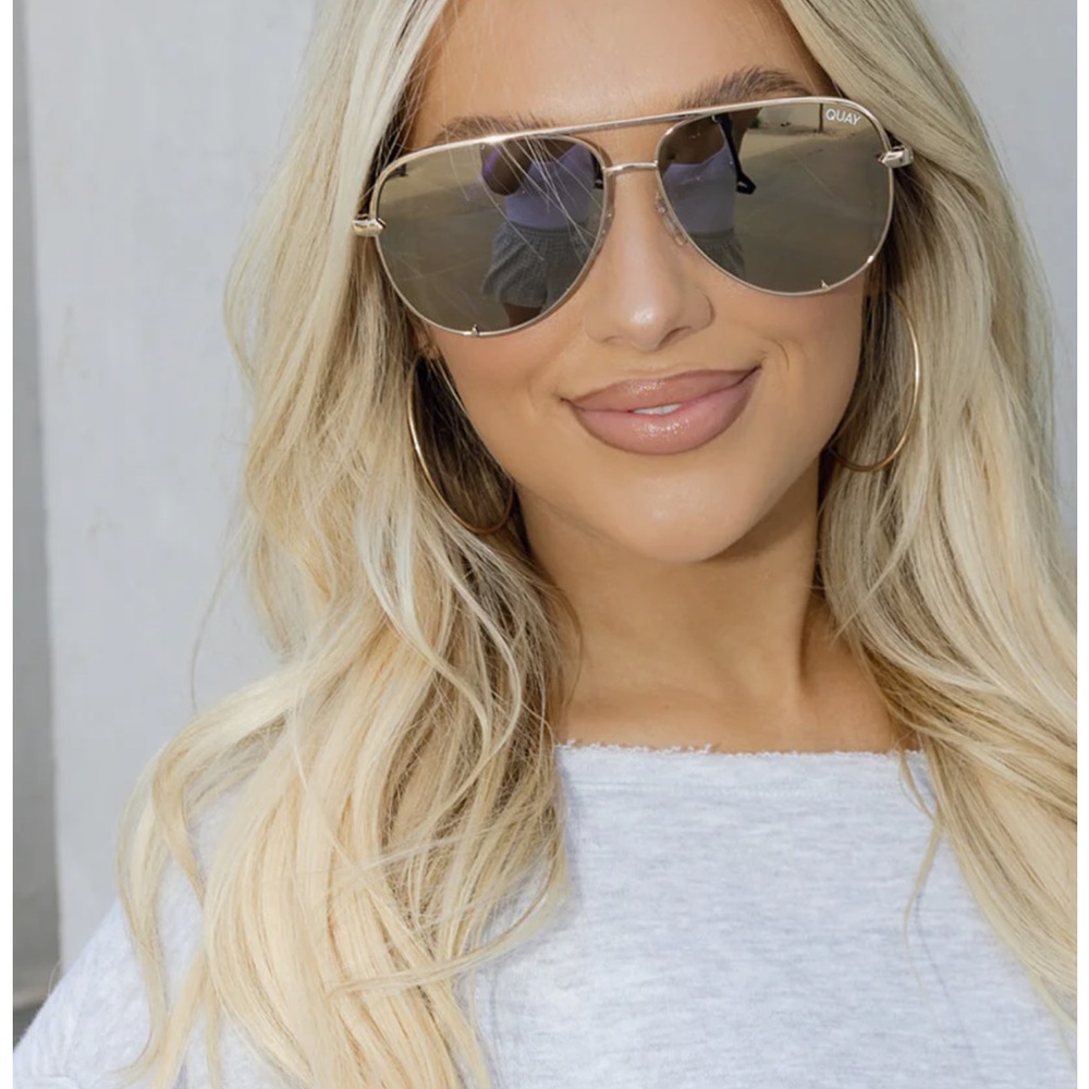 NEW! Host Pick! 🩷🩷🩷Quay Australia Large High key Aviator Sunglasses ***read - Picture 1 of 10